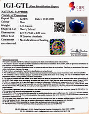 5.73/CT Natural Blue Sapphire With Govt Lab Certified